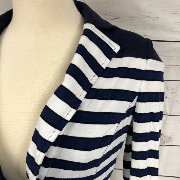 WHBM Navy Stripe Blazer - Picture 4 of 8